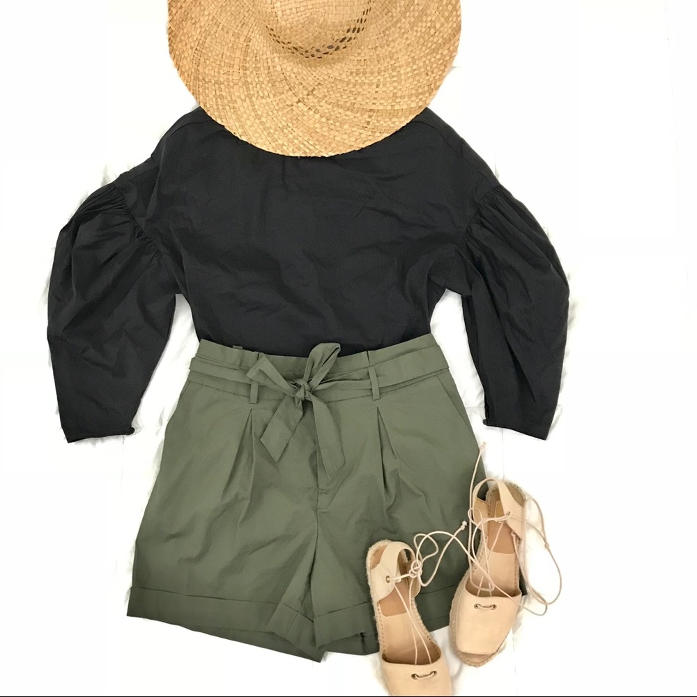 Bleuh Ciel gathered sleeves crop top size M
